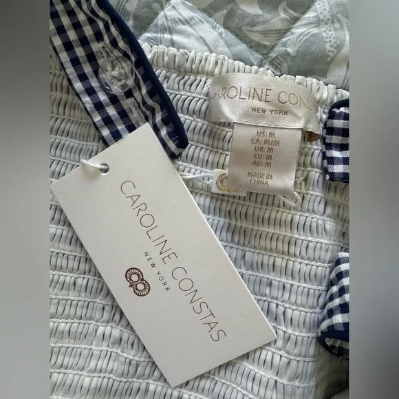 Caroline Constas Navy and White Gingham Maxi Dress - Picture 11 of 11